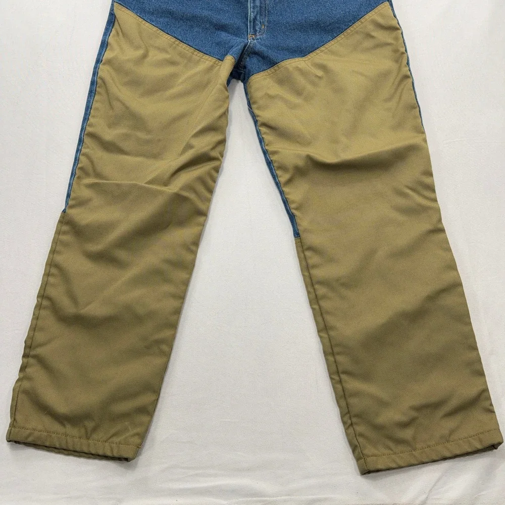 RedHead Field Pants Brush Guard Hunting Denim Blue Brown Mens 38x30